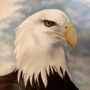 Airbrushed eagle head
