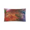 red, blue, orange, yellow, purple colorful abstract painted on pillow 20x12