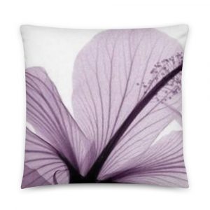 purple transparent flower petal airbrushed on pillow