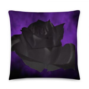 Black Rose Throw Pillow 22x22