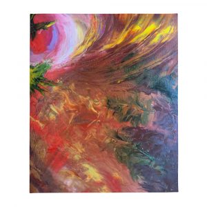 colorful abstract painted on throw blanket