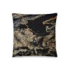 gold beige and black marble swirl on pillow 18x18
