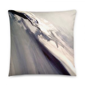 Black, white and gray abstract acrylic painting on Pillow 22x22