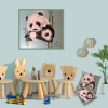 baby's room chairs with panda picture and pillows blue and green