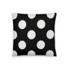 black and white polka dot pillow back side