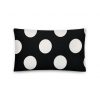 black and white polka dot pillow back