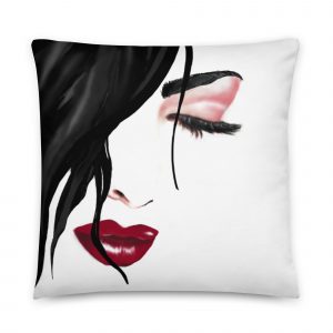 Girls face airbrushed on pillow 22x22
