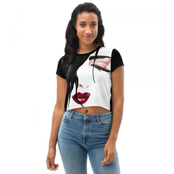 crop top airbrushed with girls face