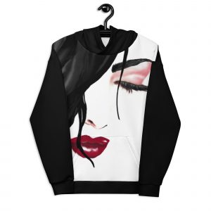 Hoodie sweatshirt with airbrushed girls' face