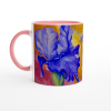 watercolor iris on coffee mug