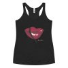 womans racerback black tank with red lips