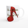 Novelty coffee mug with big red shoe