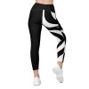 Black and white leggings with lips design back view