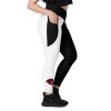 Black and white leggings with red lips