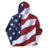 American flag with airbrushed eagle head on hoodie back view