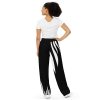 Black and white lounge pants with lip design back view