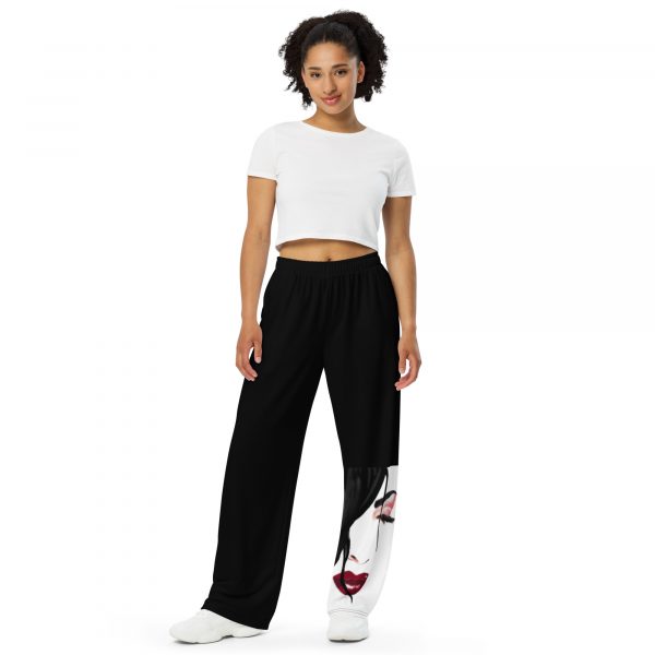 Black lounge pants with airbrushed girls face