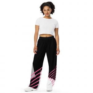 Black, white, pink geometric design lounge pants