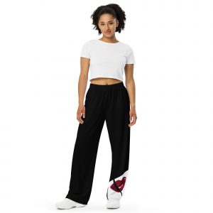 Black and white lounge pants with lips design