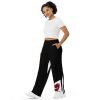 Black and white lounge pants with lip design