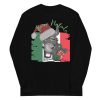 Christmas Donkey Italian Long Sleeve Shirt Black