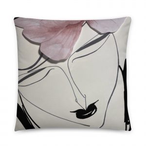 Modern Art Lady Face Throw Pillow