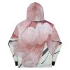 Modern Art Lady Face with Pink Flower Hoodie Back