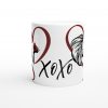 Paw Prints on My Heart Dog Lovers Mug with girl holding heart and xoxo