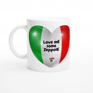 Love My Zeppole-St. Josephs Day Italian Mug with Italian Colors with Heart