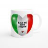 Love My Zeppole-St. Josephs Day Italian Mug with Italian Colors with Heart
