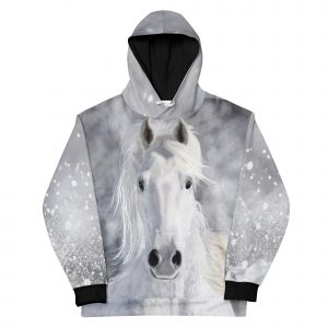 White Beauty Airbrushed Horse Hoodie